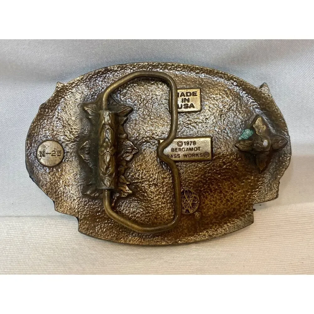 Great Northwest Rocky Mountains Vintage 1978 Bergamot Brass Works Belt Buckle
